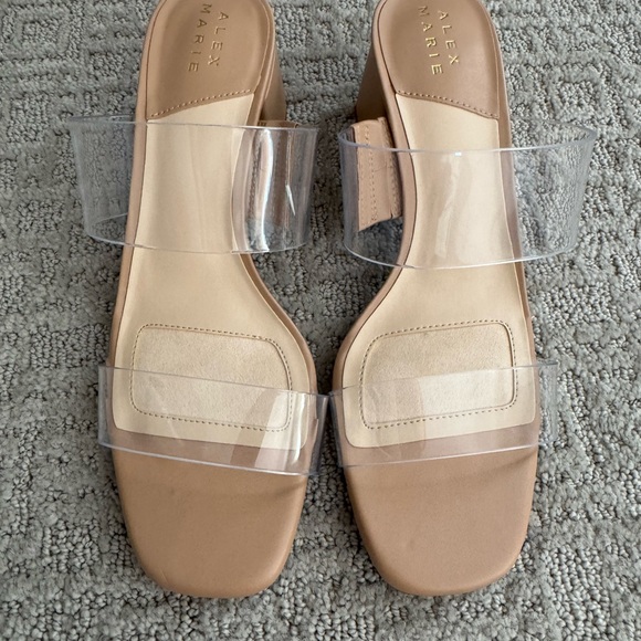 Alex Marie Nude Sandals with Clear Straps - Picture 1 of 4